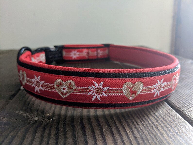 SWISS DOG COLLAR 1 Red and Black Collar With Red Etsy