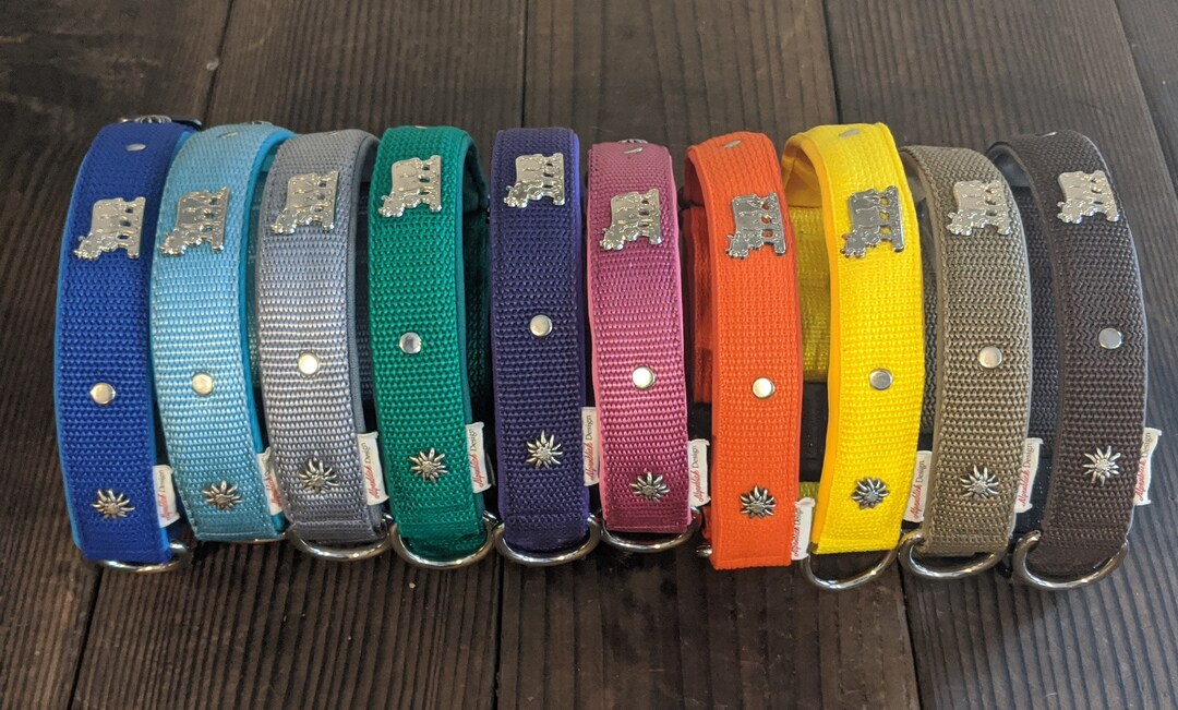 SWISS DOG COLLAR 1 in different Colors Available With Edelweiss and Cow