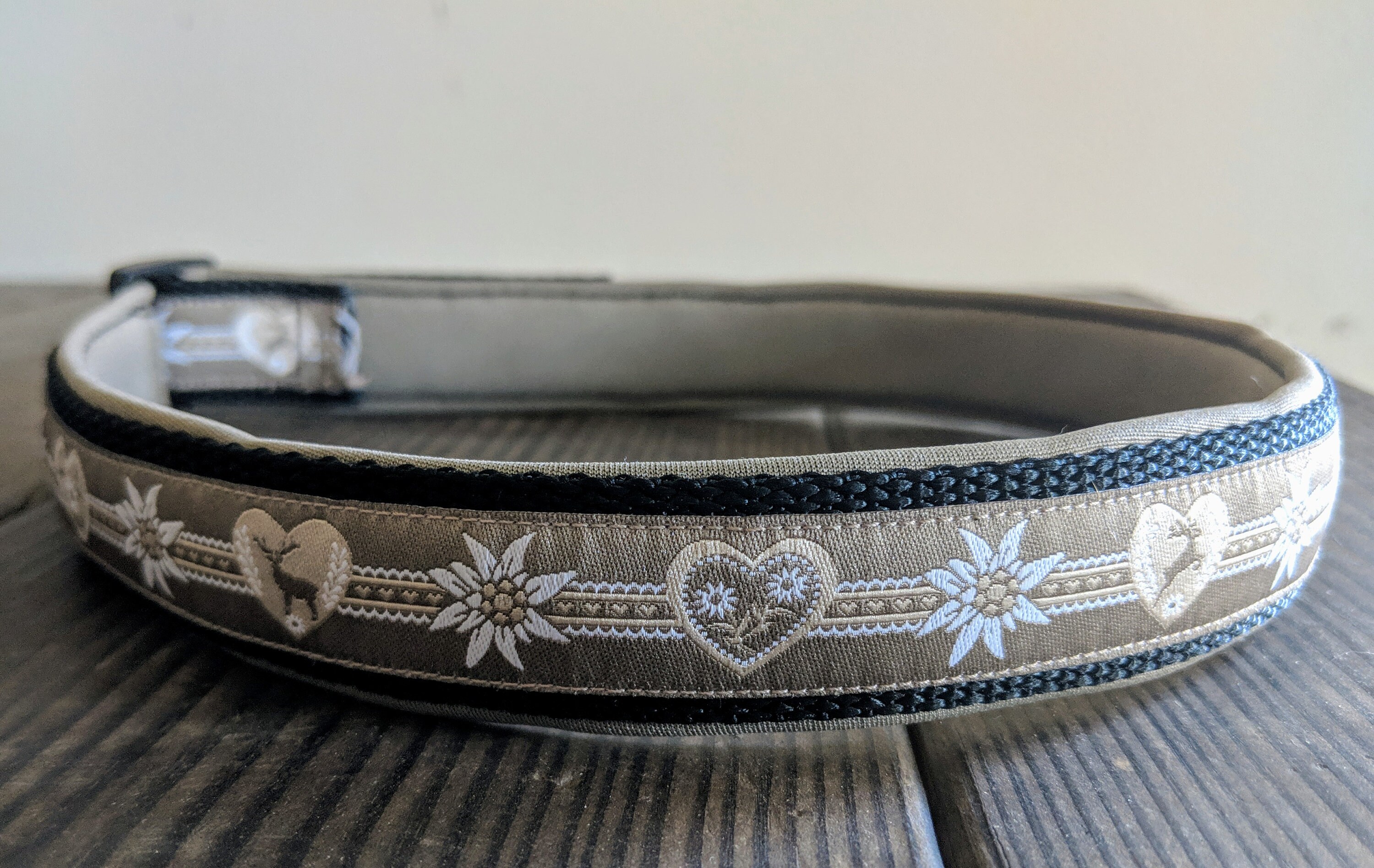 SWISS DOG COLLAR 1 Beige and Black Collar With Etsy UK