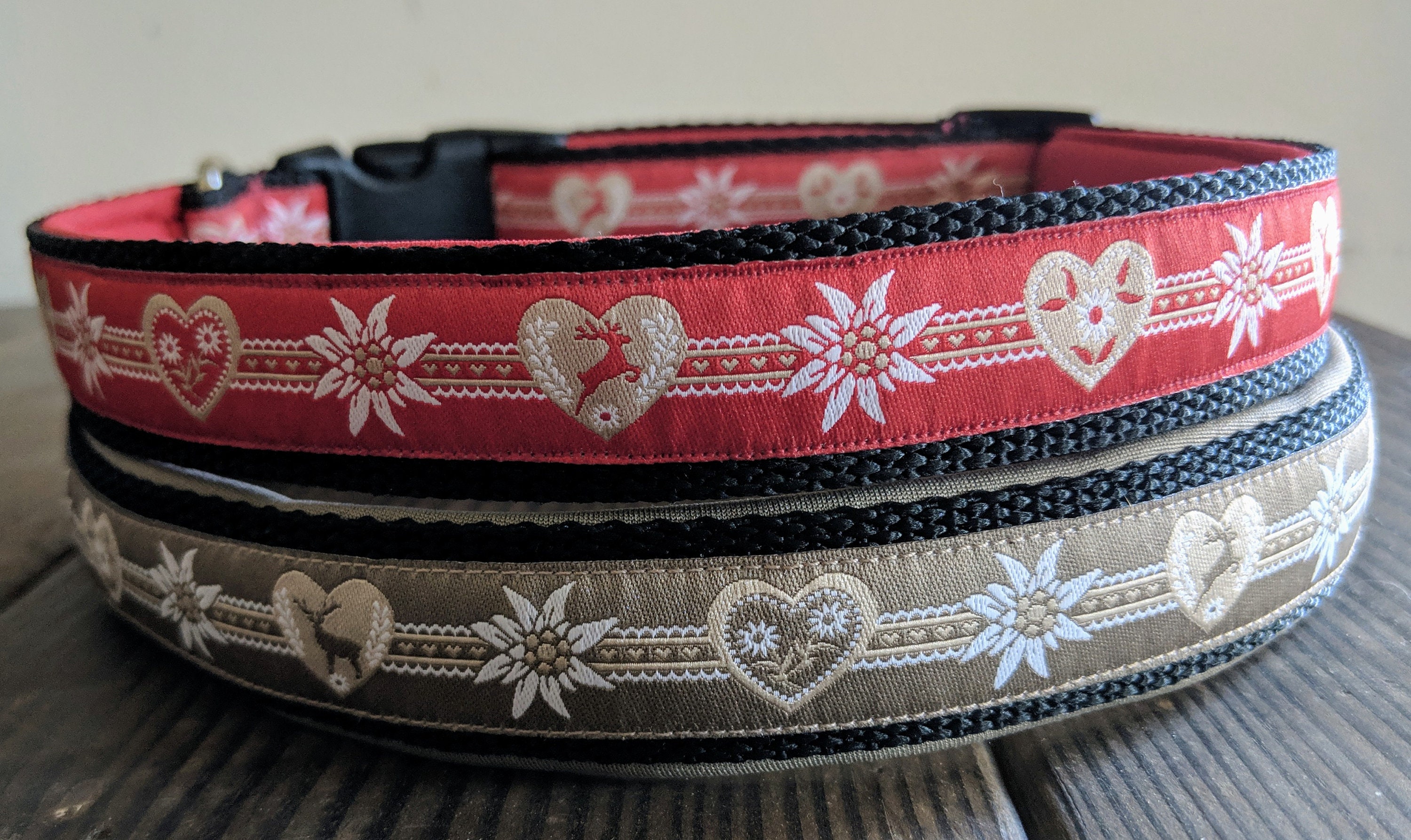 SWISS DOG COLLAR 1 Beige and Black Collar With Etsy UK