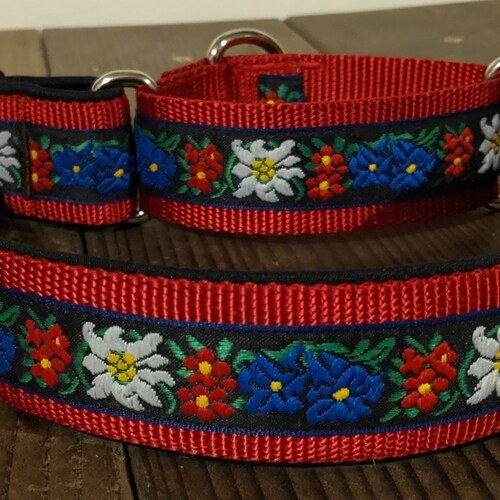 SWISS DOG COLLAR 1.5 In Black Neoprene Red Nylon Black Etsy