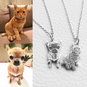 Your Pet Photo Necklace • Picture Necklace • Personalized Cat Necklace • Custom Dog Necklace • Pet Memorial Gift • Pet Lover Gift