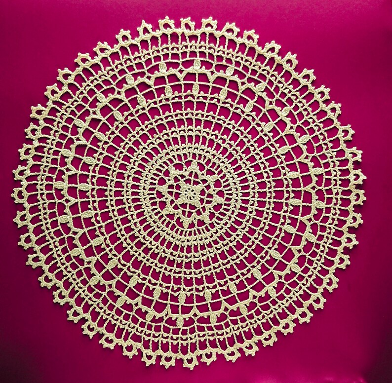 Table Decoration Vintage Style Ivory Crochet Round Doily Interior Decor.