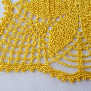 Crochet Doily, Yellow Crochet Doily, Décoration de table, Décor intérieur, Tea Decor image 3