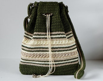 Handmade Crochet Bag, Crochet Crossbody Bag, Crochet Drawstring Pouch, Colored Crochet Bag, Crochet Shoulder Bag