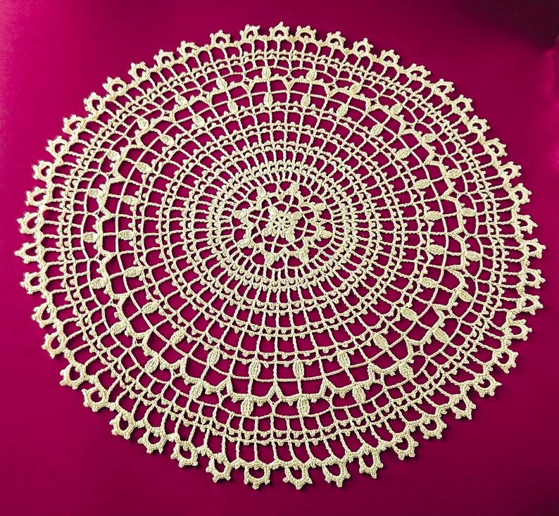 Table Decoration Vintage Style Ivory Crochet Round Doily Interior Decor.