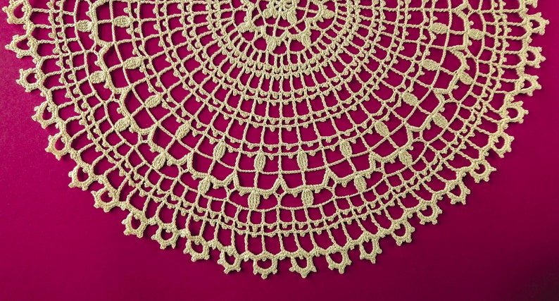 Table Decoration Vintage Style Ivory Crochet Round Doily Interior Decor.
