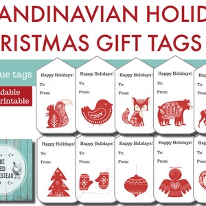 Christmas Gift Tags | Printable Holiday Gift Tags | SCANDINAVIAN | digital download | PDF