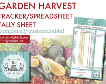 Garden Harvest Tracker Spreadsheet | Vegetable Gardening Log | Tally Sheet | Track Your Garden Bounty! | Digital Download