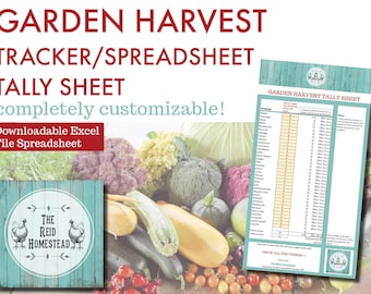 Garden Harvest Tracker Spreadsheet | Vegetable Gardening Log | Tally Sheet | Track Your Garden Bounty! | Digital Download