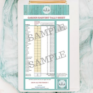 Garden Harvest Tracker Spreadsheet | Vegetable Gardening Log | Tally ...