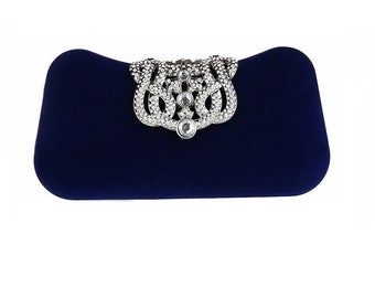 navy blue evening clutch purse