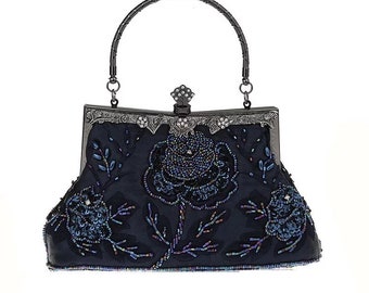navy evening purses