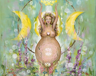 art print (Giclée) "Gaia", helende kunst, intuïtief geschilderd, spiritueel, in meerdere maten te bestellen.
