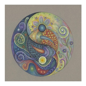 ORIGINAL PAINTING: &quot;Yin Yang&quot; Spiritual art, healing art, intuitive art, mandala,