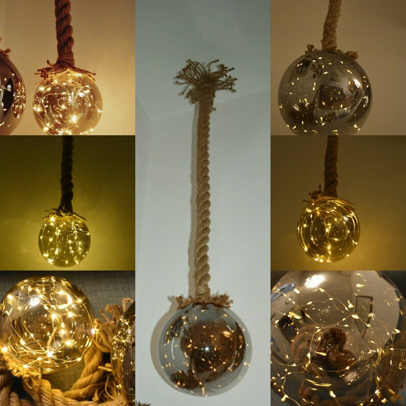 Hanging Rope Light LED ball with rope Etsy