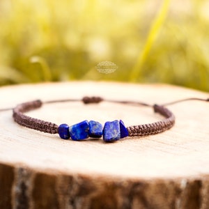 Bracciale lapislazzuli, Bracciale in pietra Macrame, Bracciale uomo, Bracciale protezione, Bracciale in pietra blu, Gioielli in lapislazzuli, Regali da uomo