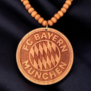 FC Bayern Munich Car Charm: Teakwood Football Fan Gift, Auto Deko for Bayern Fans, Holiday Gifts