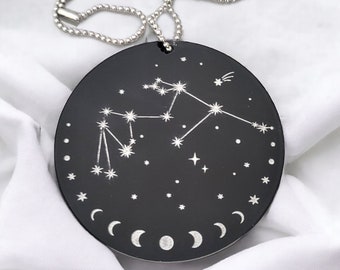 Aquarius Zodiac Car Charm, Celestial Car Hanging Gift for Aquarius, Constellation Hanging Ornament, Cute Car Accessories for Women New Car