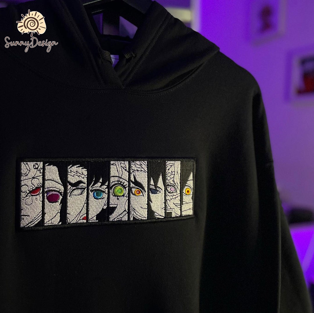 Embroidered Anime Sweatshirt, Embroidered Anime Hoodie, Embroidered