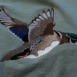 Wood Duck Sweatshirt, Bird embroidery, Embroidered Sweatshirt, Duck Sweatshirt