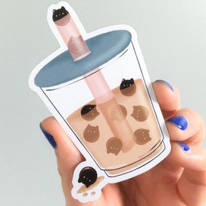 Boba Cats Magnet | Cute Bubble Tea Magnet for Fridge and Office