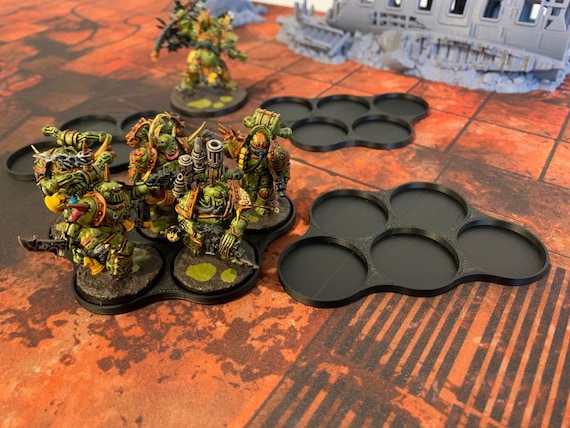 Warhammer 40k Age Of Sigmar model movement trays for wargaming 3D printed in Melbourne 25mm 28.5mm 32mm 40mm