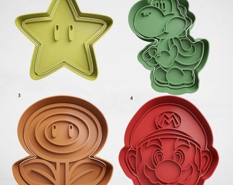 Super Mario Brothers cookie cutter and Embosser Stamp 2 Pce Set