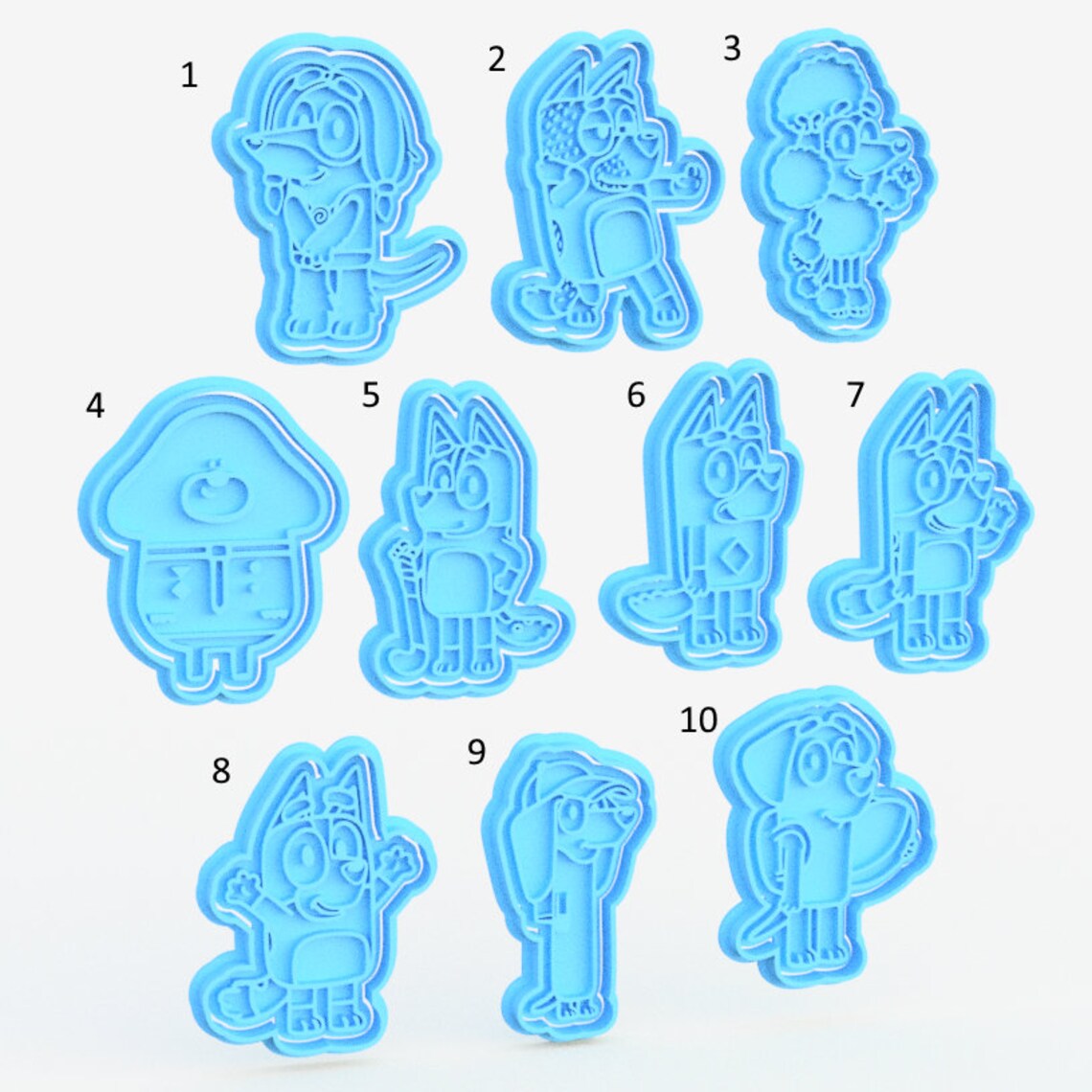 Bluey Cookie Cutter & Embosser Fondant Cutter Set Biscuit Etsy Australia