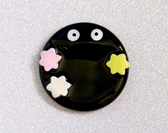 Soot Sprite Worry Stone (Palm Sprite) | Polymer Clay Anxiety Fidget | Ghibli Inspired Desk Buddy | Calming Stress Relief Gifts