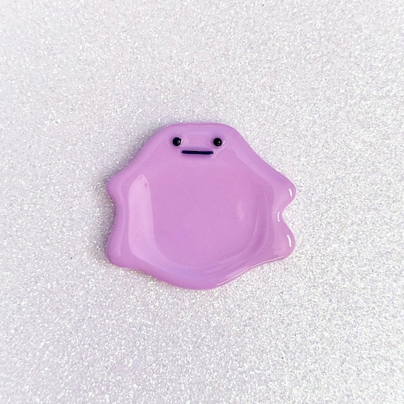 Purple Blob Worry Stone | Polymer Clay Anxiety Fidget | Pokemon Ditto Inspired Calming Stress Relief Gifts