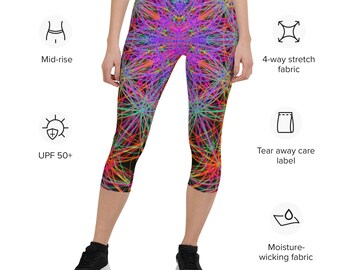 Legging vibratoire court - Fleur de l'Unité 2018 - ADN 3D 12+1X3 Rouge orangé