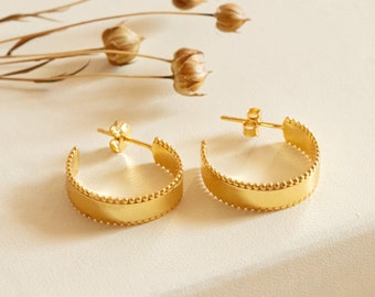 Bobble Hoop Earrings •  Thick Small Hoops • Hypoallergenic & Lightweight  • Minimalist Earrings, Perfect Gift for Her