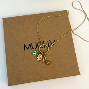 18k Gold Chain For Charms, Customisable Necklace with Charm Clasp, Waterproof & Tarnish Resistant Gift for Her, Meaningful Keepsake Jewelry
