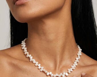 Freshwater Baroque Pearl Necklace, Waterproof Summer Beach Jewellery