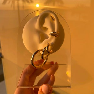 Gold Hoop Earrings 2.5cm by MUCHV Minimalist Large Hoop Earrings, Perfect for Stacking Everyday Cartilage Hoop Best Friend Gift image 5
