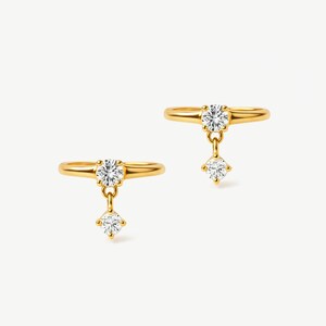 18k Gold Ear Cuffs by MUCHV -  Gift For Her - No Piercing • Charm Cuff Earrings • Diamond Look Earrings • Minimalist Jewellery