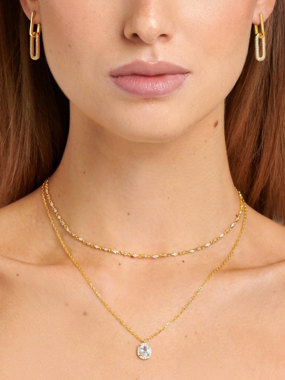 Riley Layered Necklace - Worn Gold | Oroton