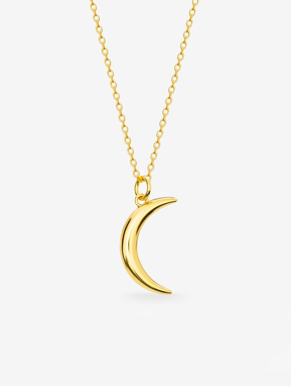 Colorful Half Moon Necklace | Baguette Moon Necklace – Eternal Roses®