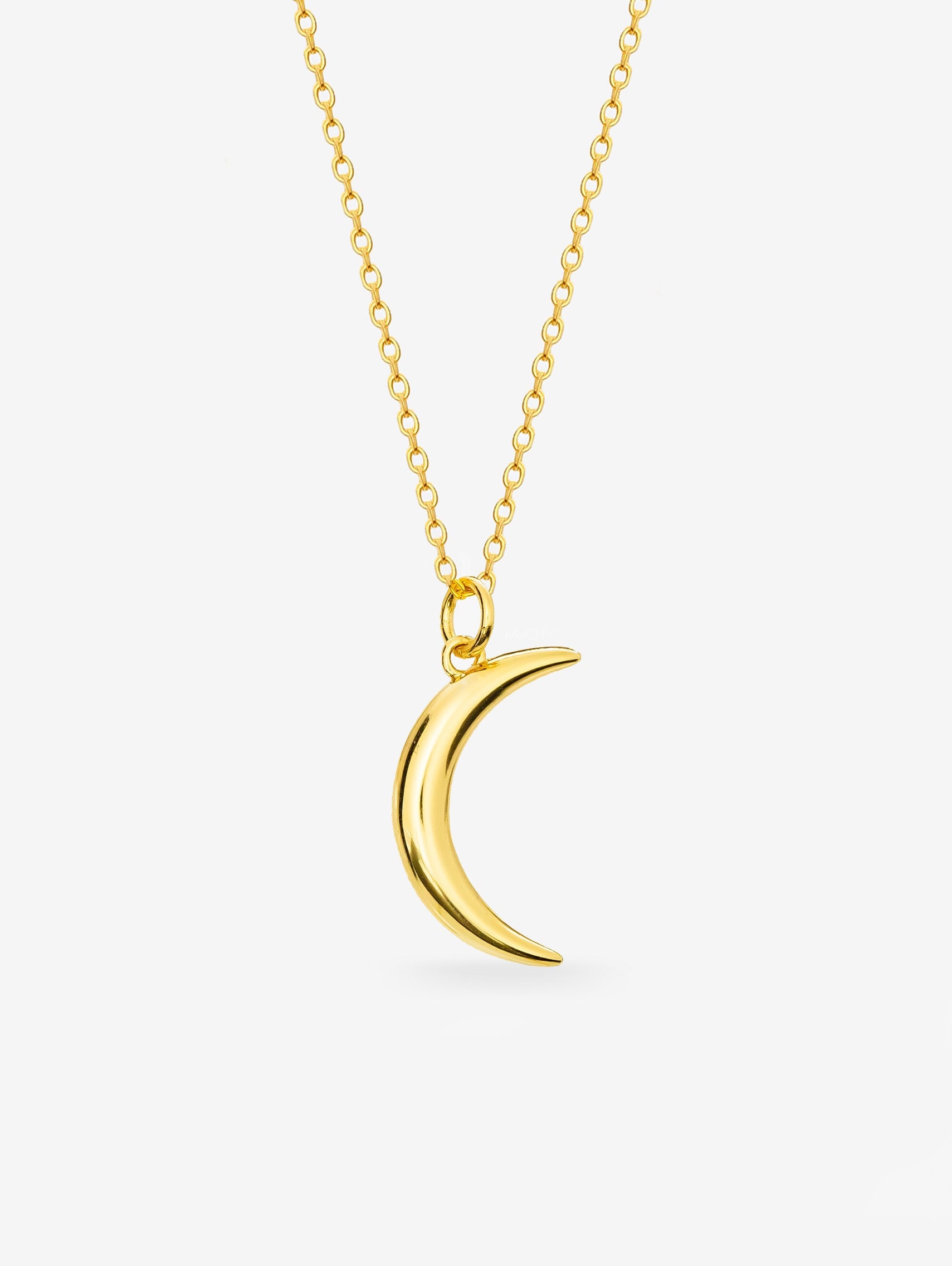 Gold Crescent Moon Necklace - Handmade Jewelry - Admiral Row