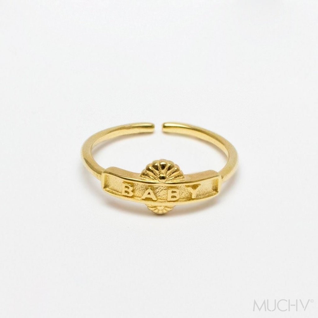 Gold Baby Ring Babygirl Gold Baby Ring Etsy