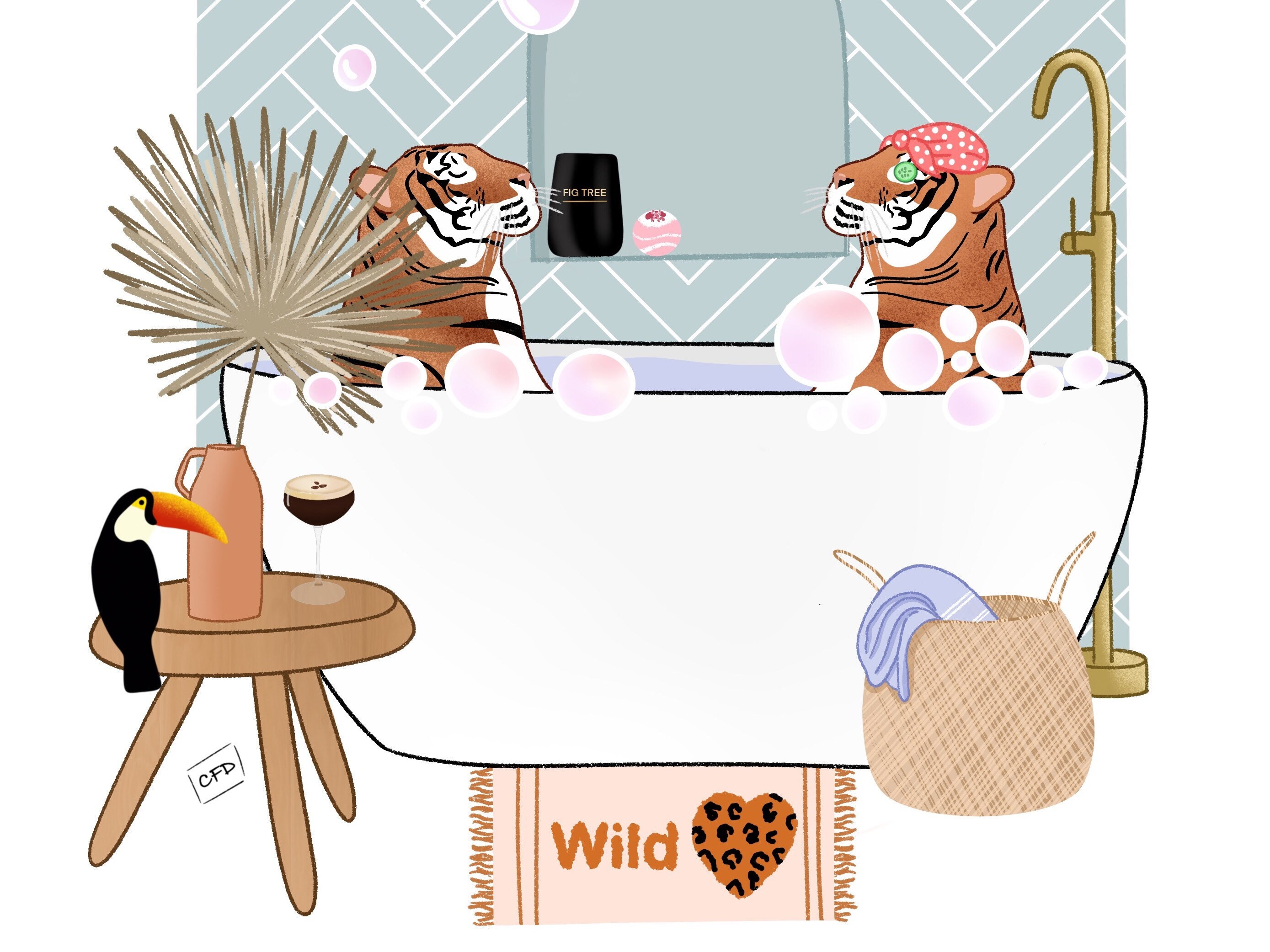 Tiger Bath Print // Bathroom Prints Bathroom Wall Art Etsy Australia