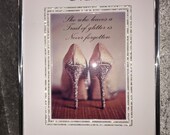 Glamour wall art with vintage diamante Swarovski elements crystals jimmy Choo shoes