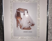 Glamour wall art with vintage diamante Swarovski elements crystals jimmy Choo shoes
