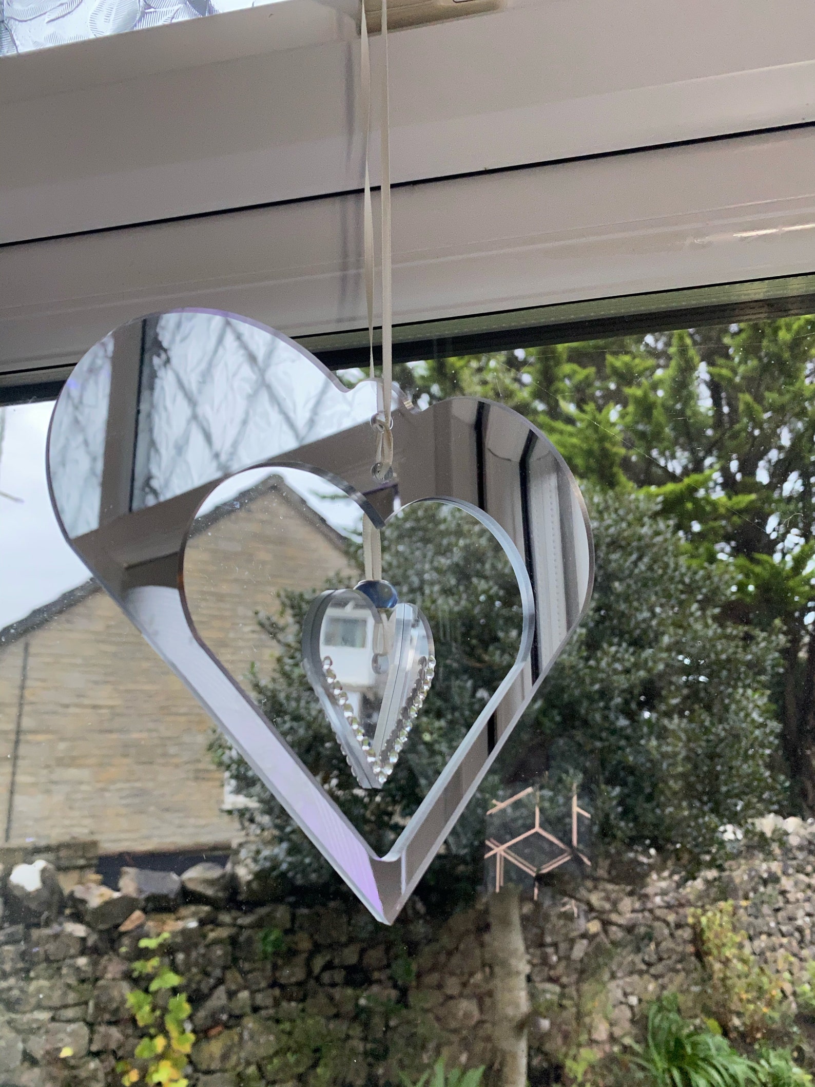 Window Suncatcher Mirrored Sun Catcher Hanging Swarovski Etsy