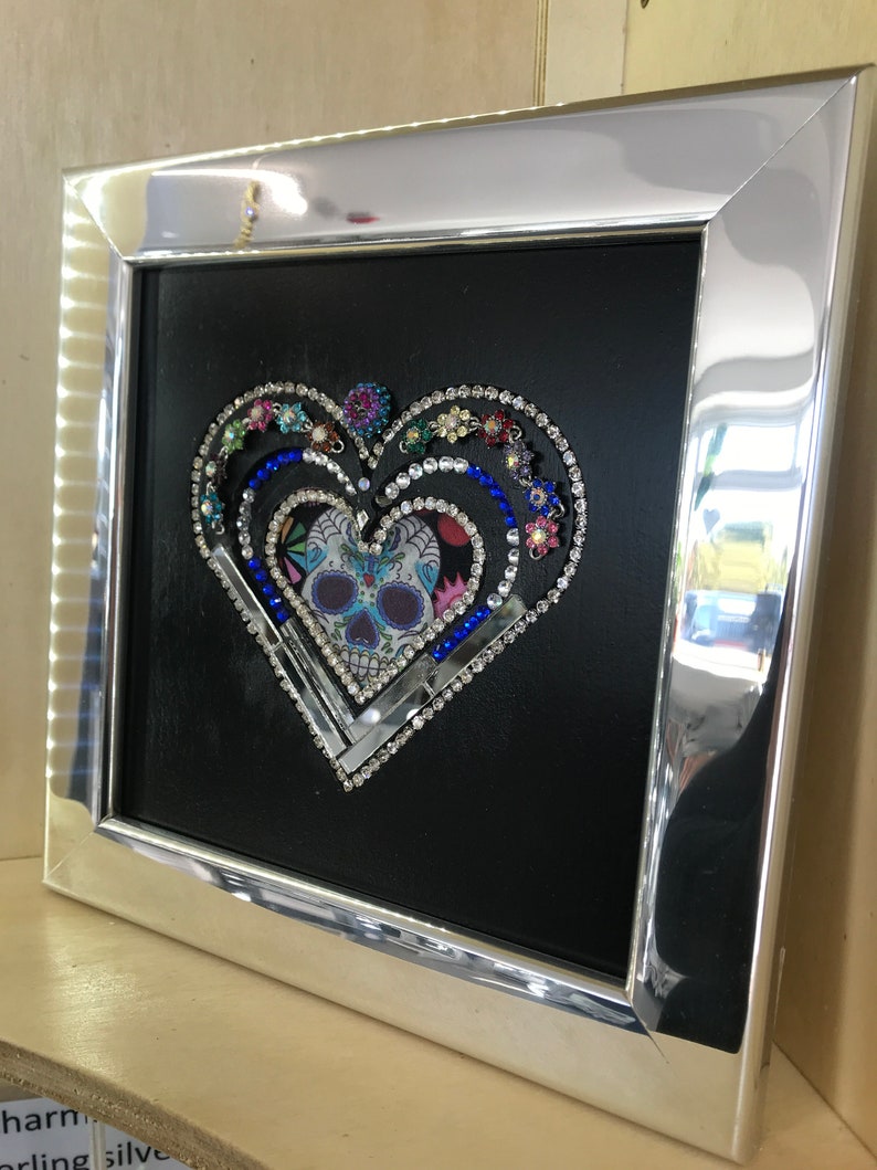 Jewelled Heart Wall Decor Swarovski Crystals Day of the Etsy UK