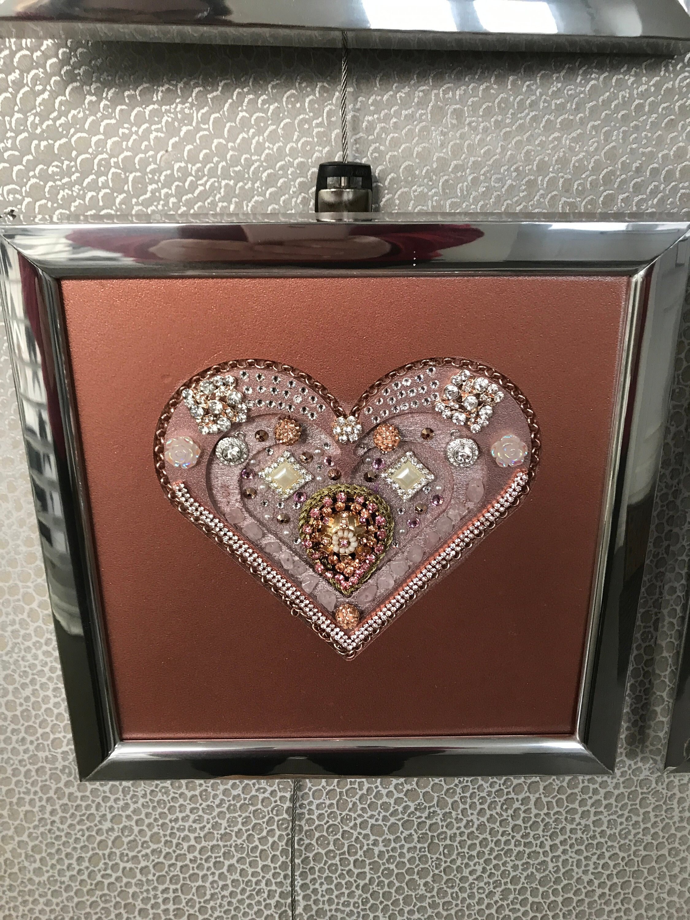 Jewelled Heart Wall Decor Swarovski Crystals Personalised 50