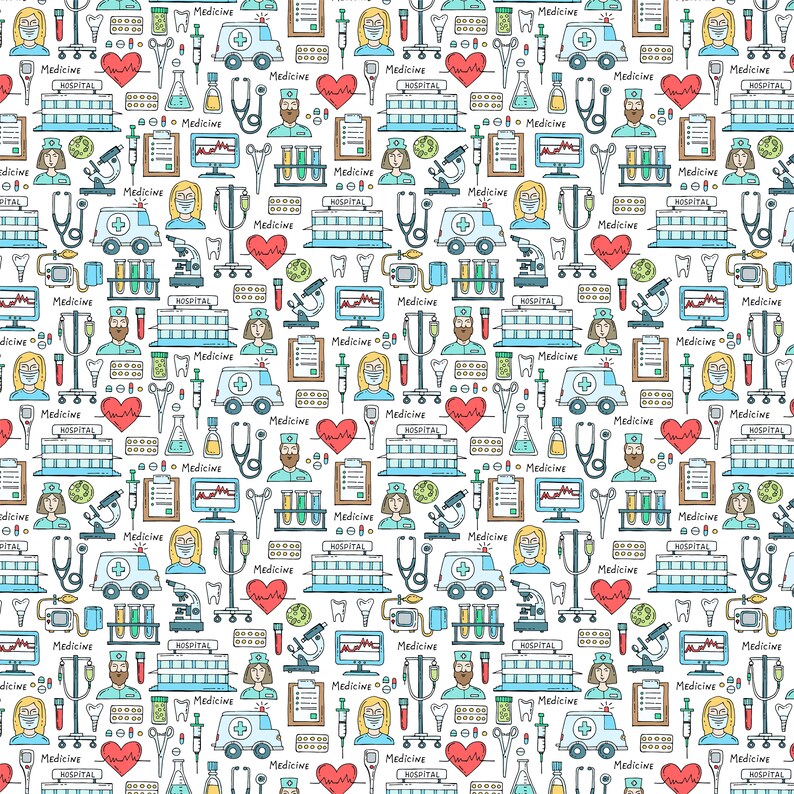 Medical Pattern Vinyl or HTV Pattern Heat Transfer, Printed HTV, HTV