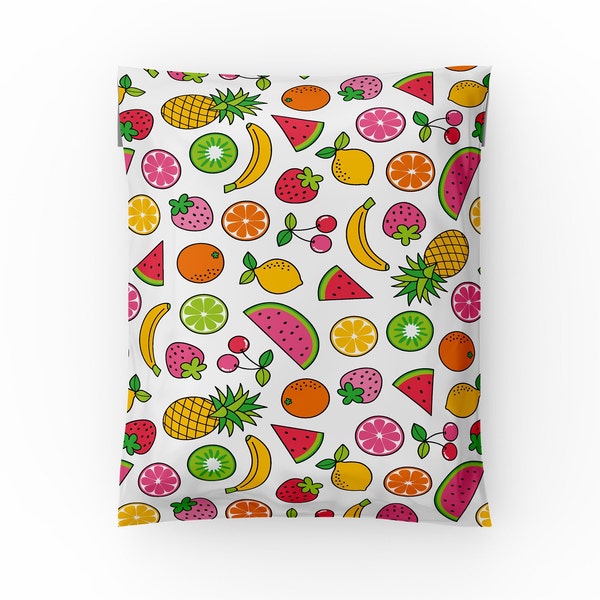 Fruit 10" x 13" Poly Mailers - Shipping Envelopes, Designer Mailers, Fruit Mailing Bags, Shipping Bags, Shipping Envelope Bags, Flat Bags