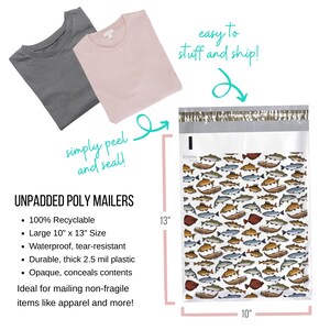 Fish Poly Mailers 10 x 13 Designer Mailers, Mailer Bags, Shipping Envelopes, Packaging Supplies, Shipping Supplies, Mailing Bags image 3